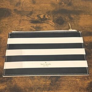 Kate Spade Monochrome Striped Pouch 8.5. X 5.5